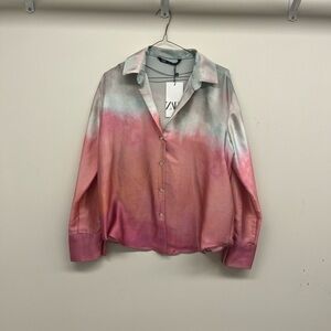 NWT ZARA polyester charmeuse blouse